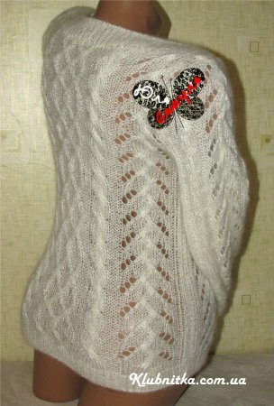 Белоснежный свитерок со съемным хомутом (кидмохер+шелк)