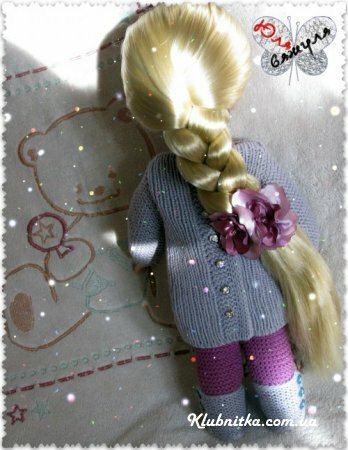 Тёплое вязание для куклы Рапунцель Дисней